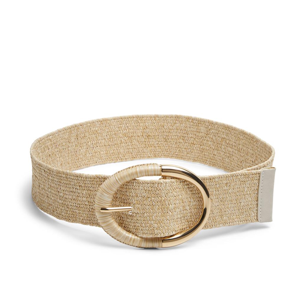 Ceinture en Paille Beige Femme Pieces Waist Belt pas cher