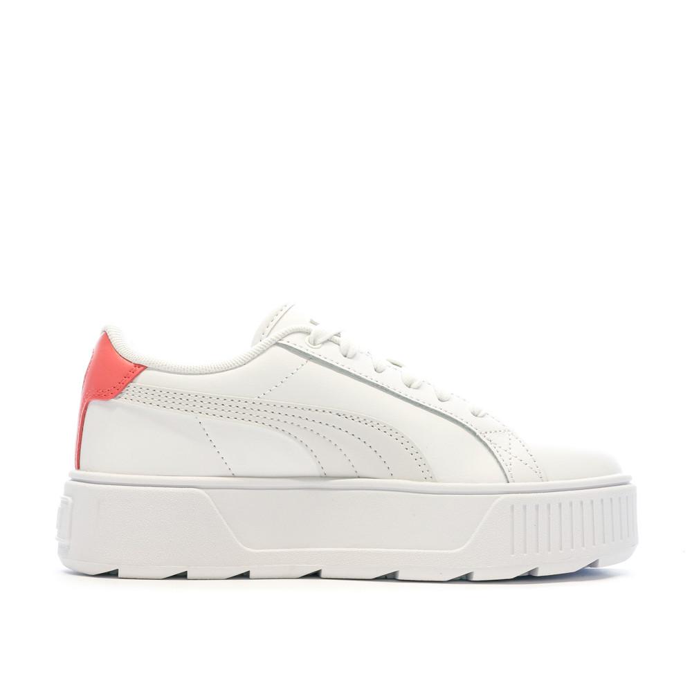 Baskets Blanches/Rose Femme Puma Karmen vue 2