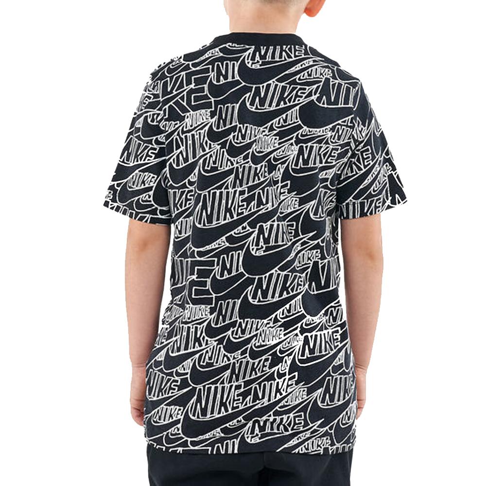 T-shirt Noir/Blanc Garçon Nike Aop vue 2