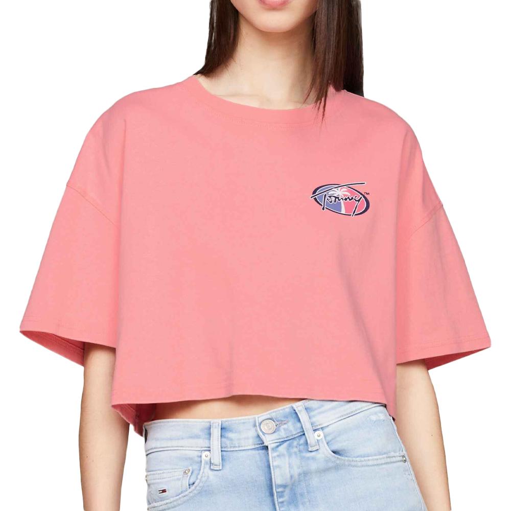 T-shirt Rose Femme Tommy Hilfiger DW0DW17832 pas cher