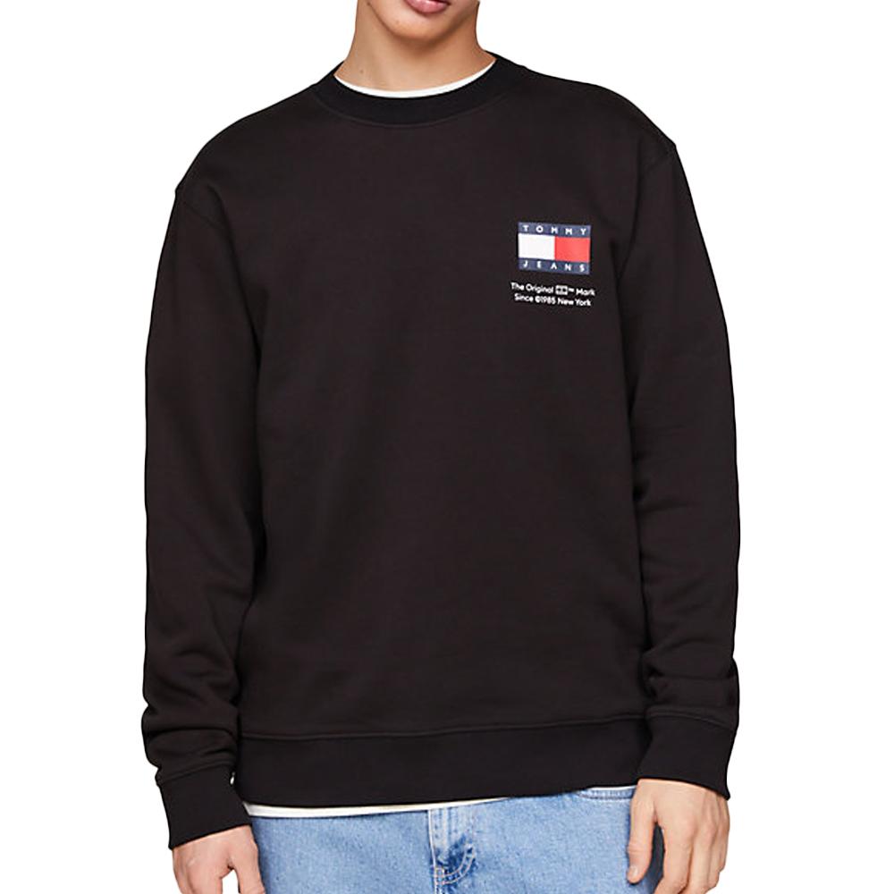 Sweat Noir Homme Tommy Hilfiger Reg Essential pas cher