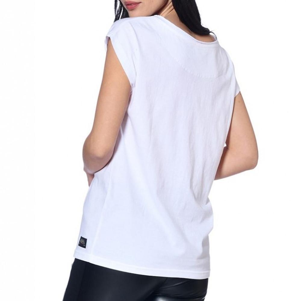 T-shirt Blanc Femme Von Dutch Logo vue 2