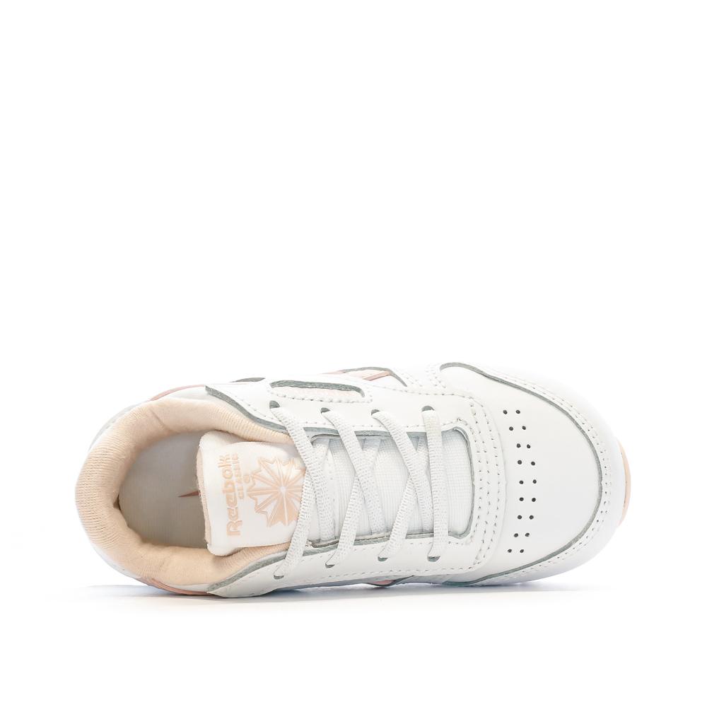 Baskets Blanches/Rose Fille Reebok Classic Leather 100069854 vue 4