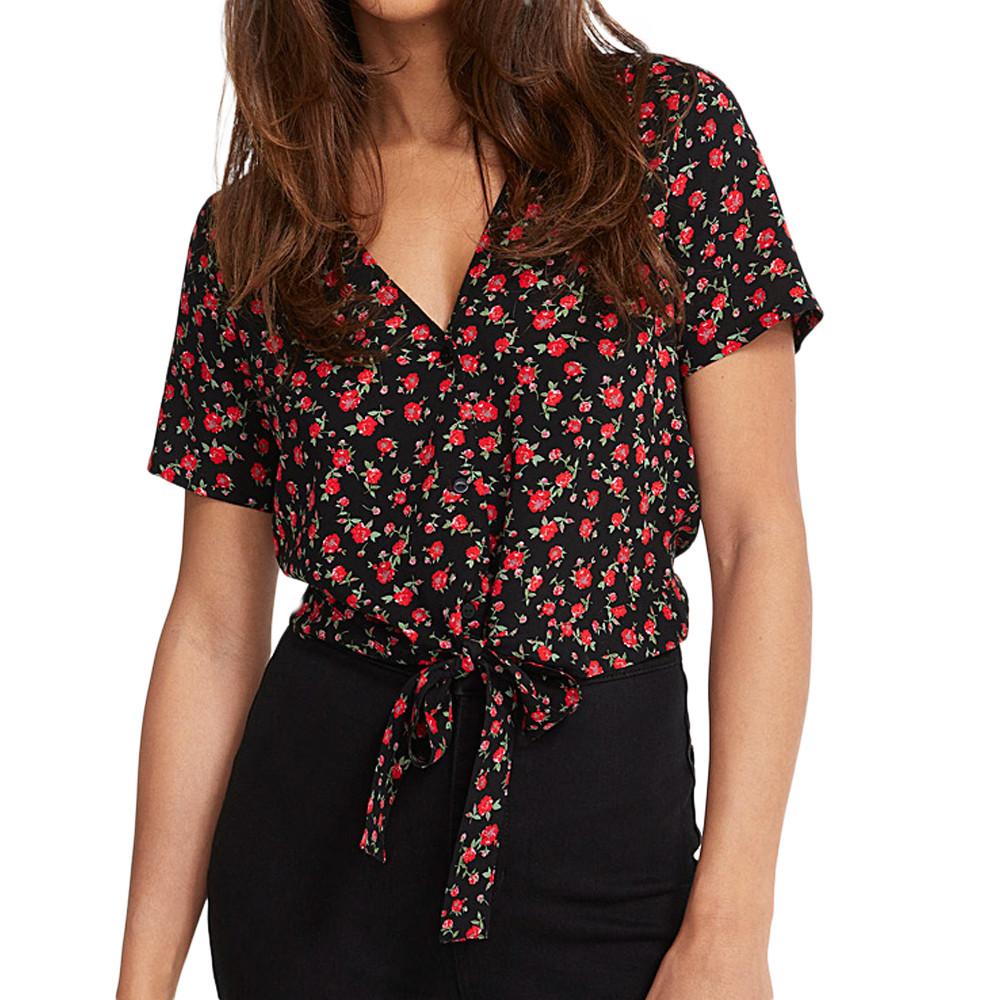 Top Imprimé Noir/Rouge Femme Vero Moda Tie pas cher