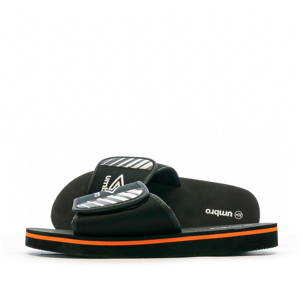 Claquettes Noir/Orange Homme Umbro Remo pas cher