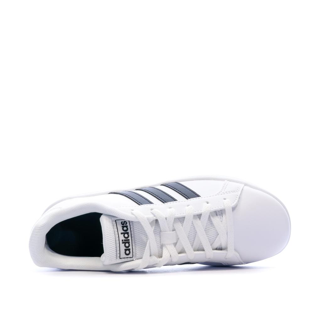 Baskets blanches junior Adidas Grand Court vue 4