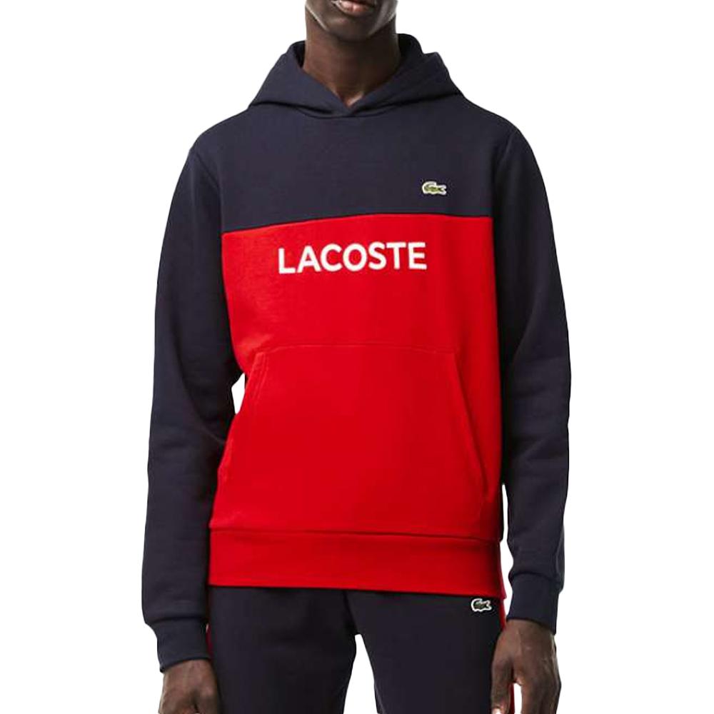 Sweat à Capuche Rouge/Marine Homme Lacoste SH8366 pas cher