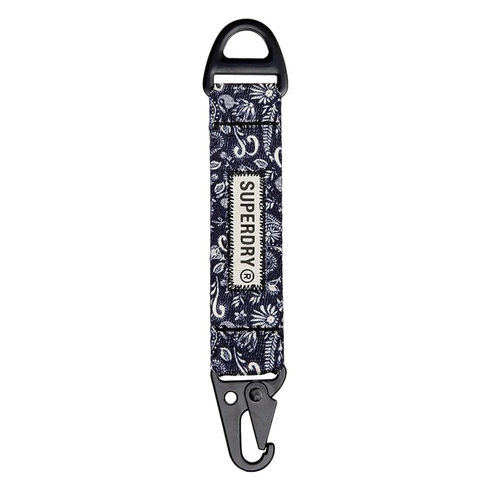 Porte-clé Noir à Motifs Femme Superdry  Vintage Key Fob pas cher