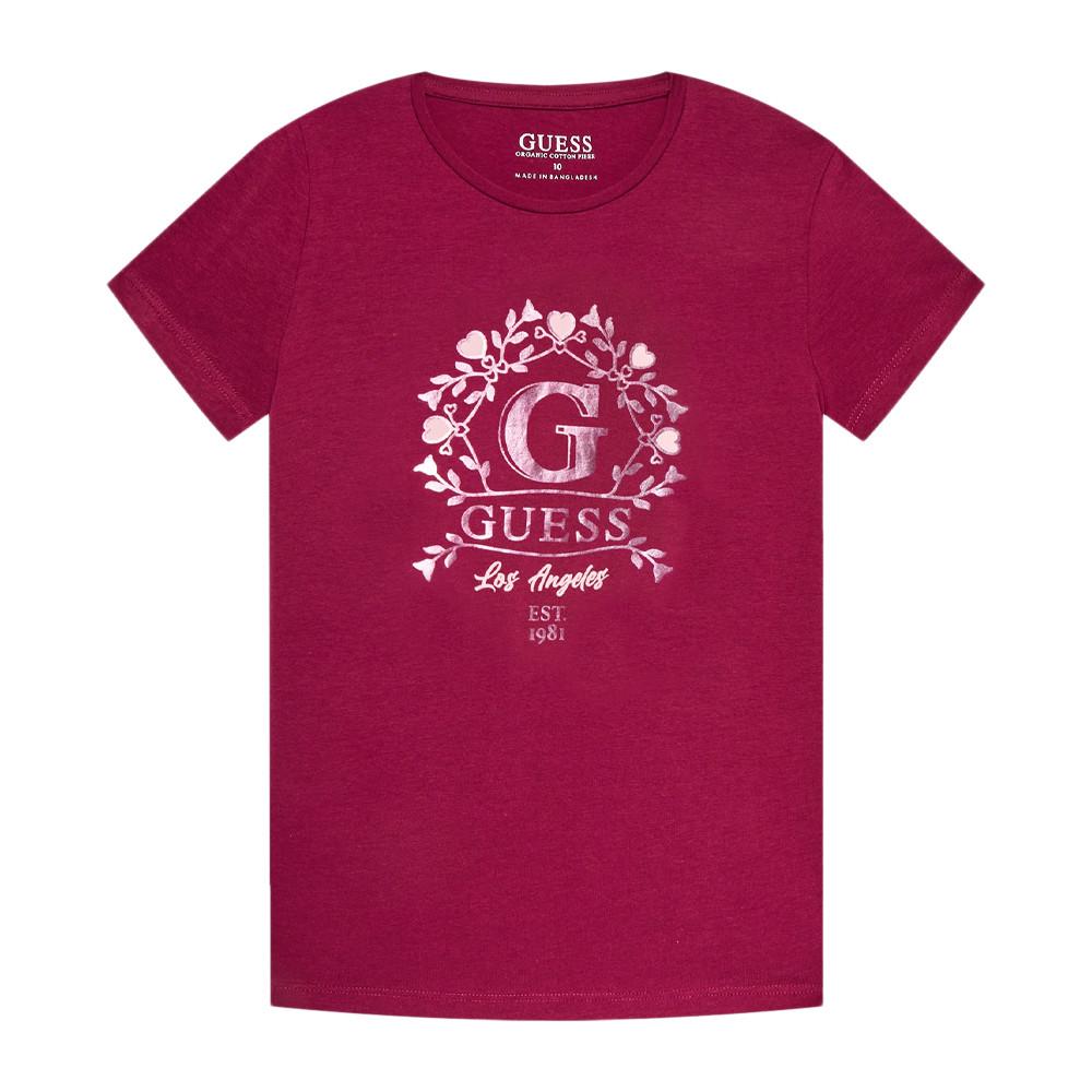 T-shirt Fushia Fille Guess 1314 pas cher