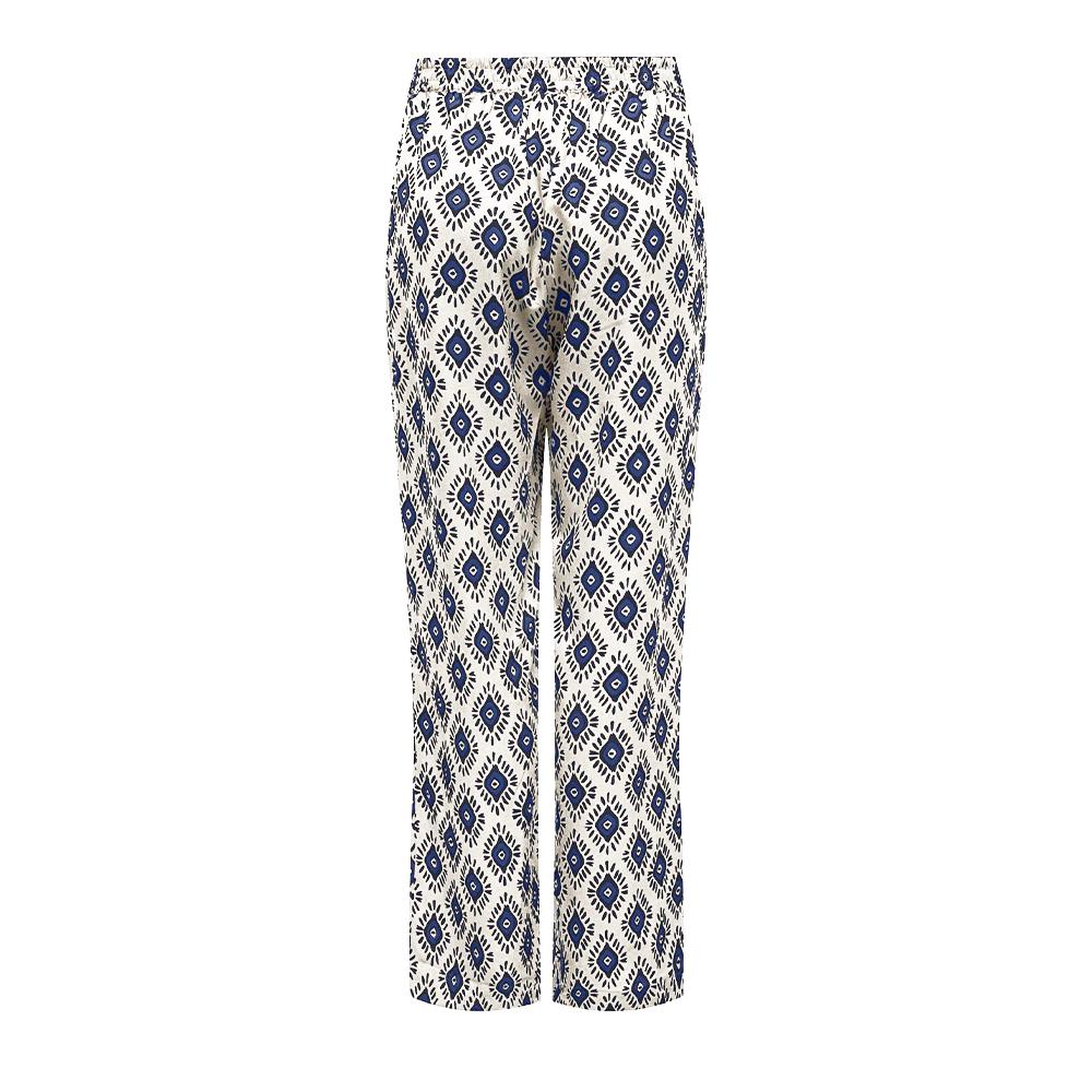 Pantalons fluide Blanc/Bleu Femme Only Palazzo vue 2