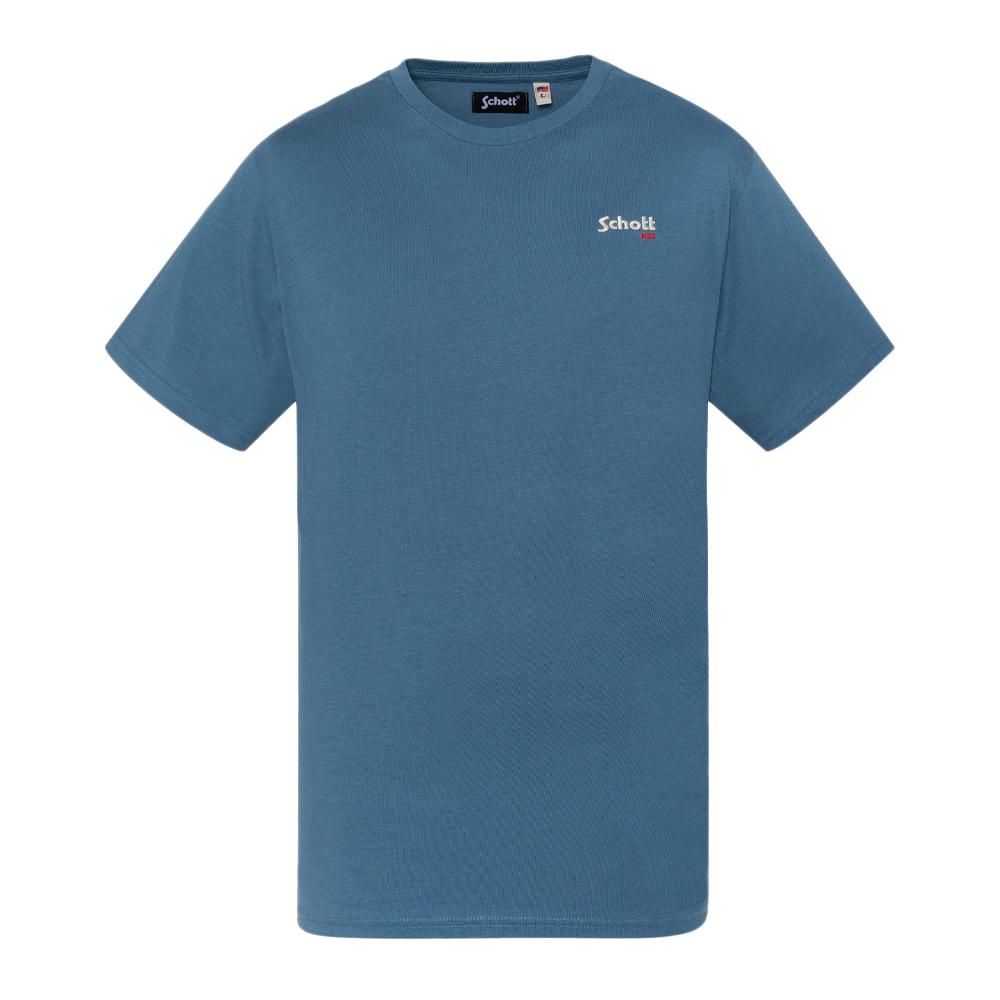 T-shirt Bleu Homme Schott TSCREW pas cher