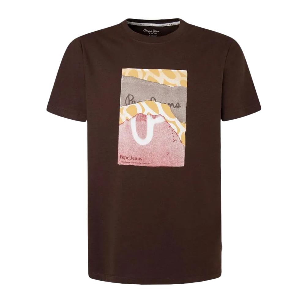 T-shirt Marron Homme Pepe jeans Kenelm pas cher