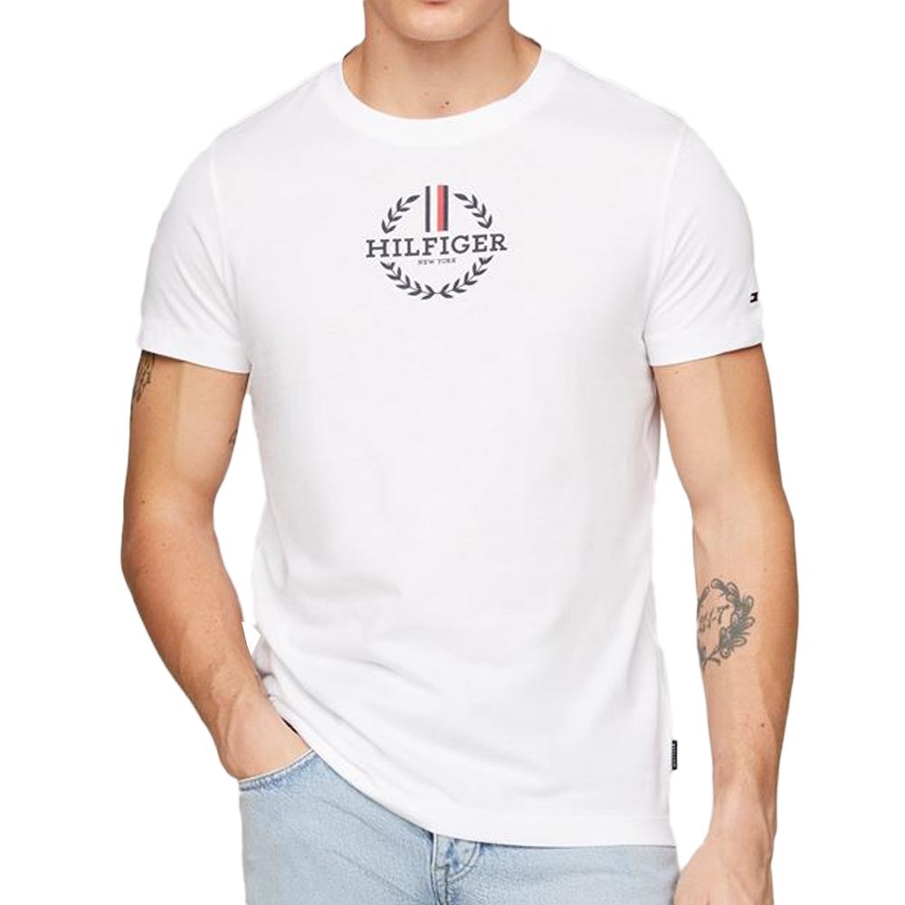 T-shirt Blanc Homme Tommy Hilfiger Global Stripe pas cher