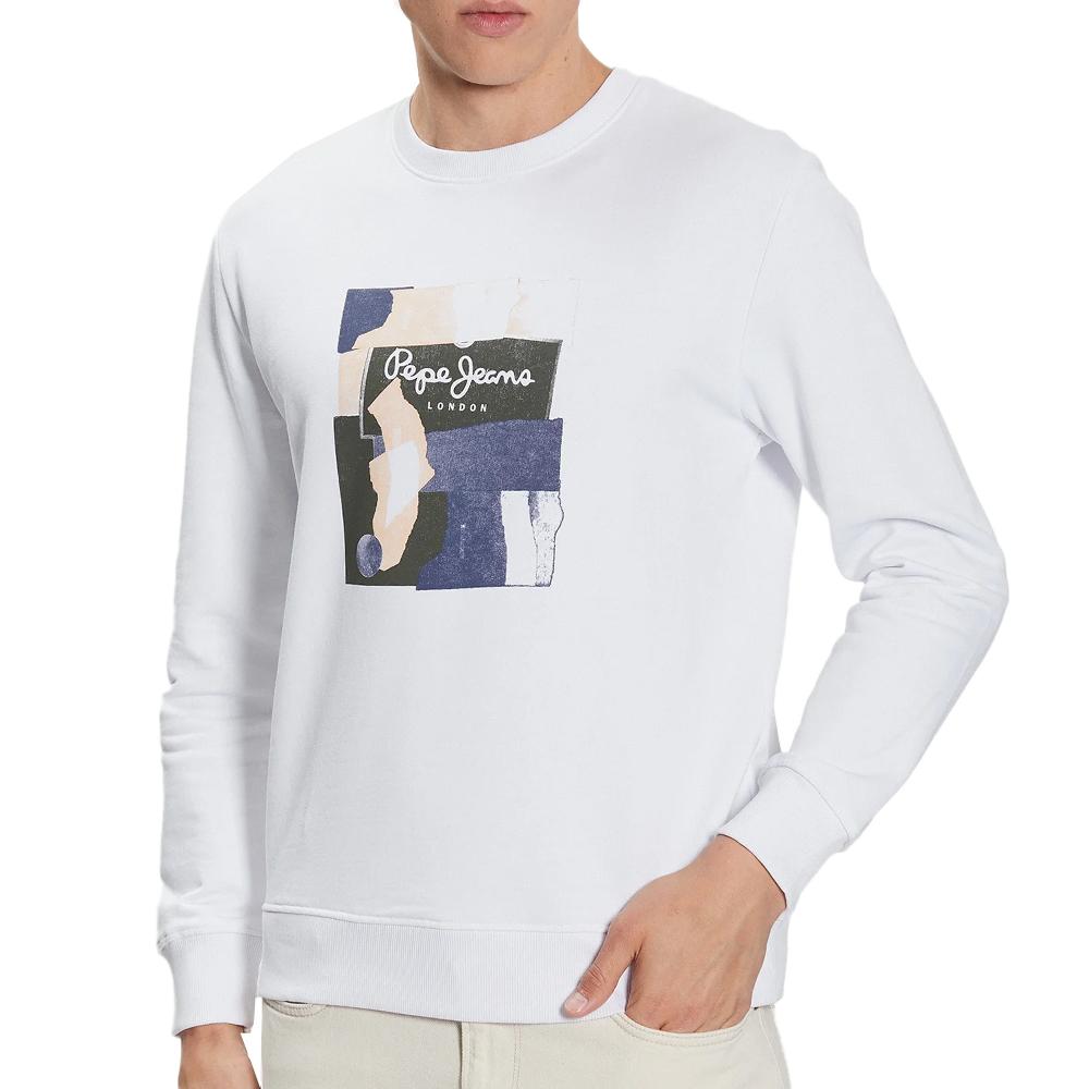 Sweat Blanc Homme Pepe jeans Oldwive Crew pas cher