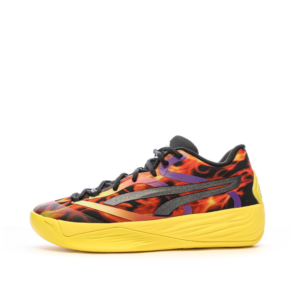 Chaussures Noir/Rouge basketball Homme Puma Stewie 2 Fire pas cher