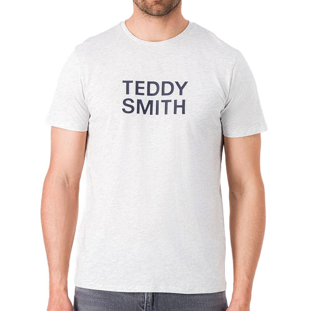 T-shirt Blanc Chiné Homme Teddy Smith Basic Mc pas cher