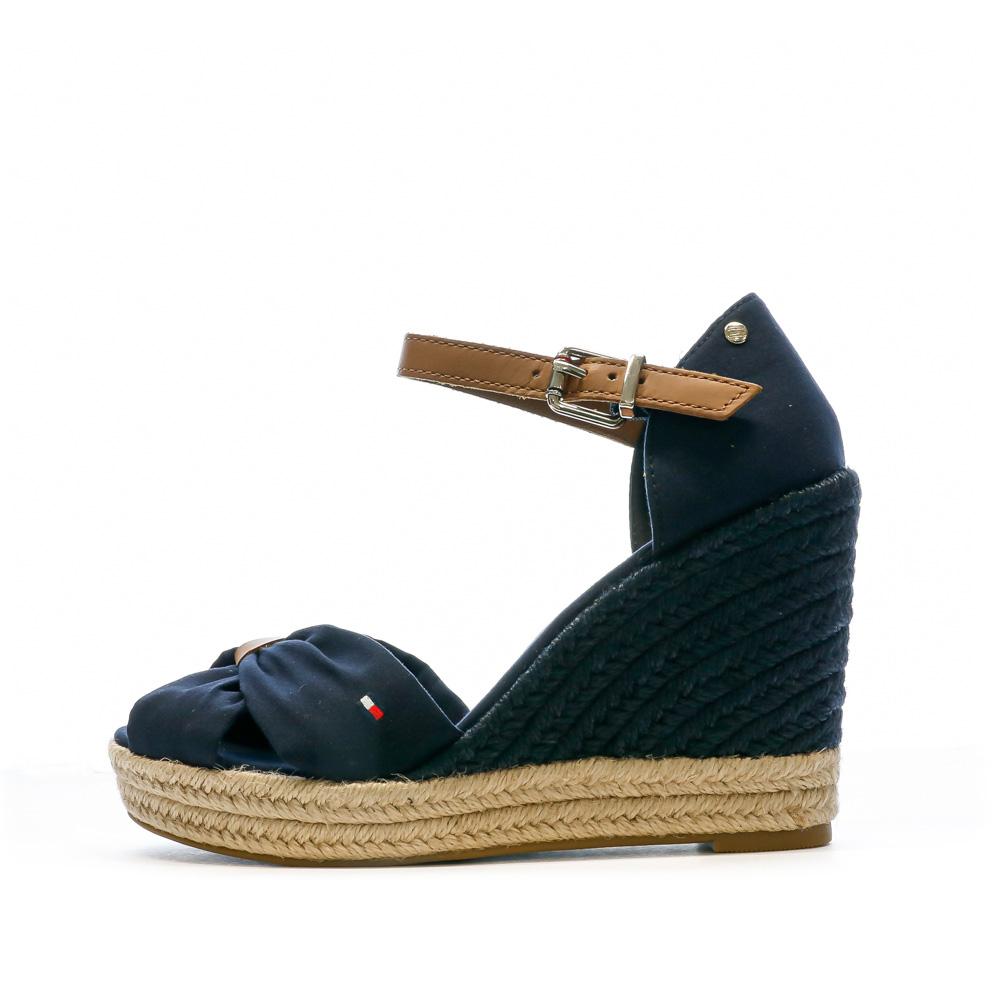 Sandales Compensées Marine Femme Tommy Hilfiger 10cm pas cher