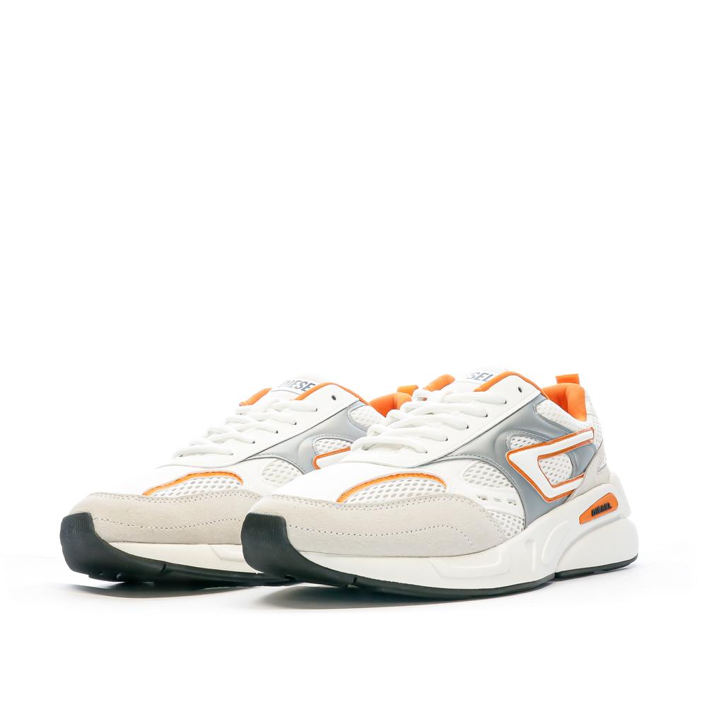 Baskets Blanches/Orange Homme Diesel Serendipity vue 6