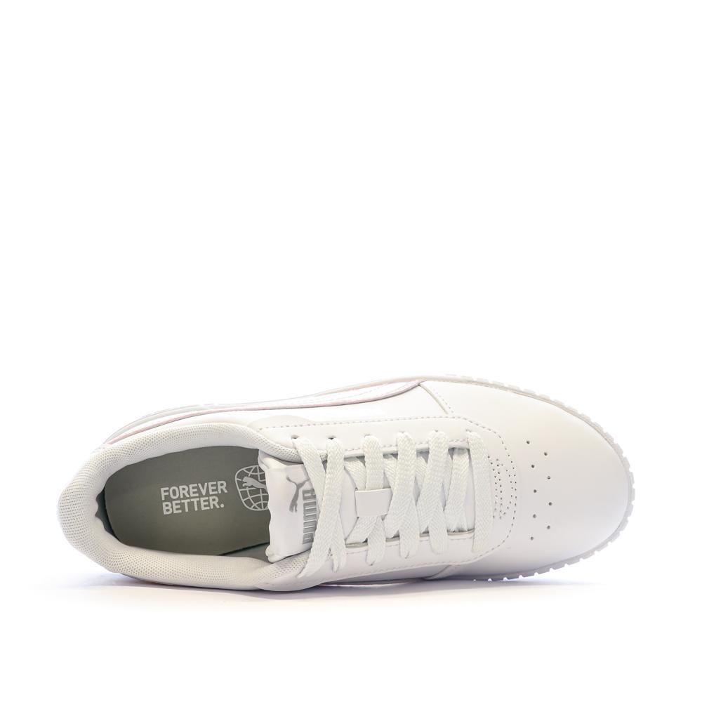 Baskets Blanches/Rose Brillant Fille Puma Carina 2.0 vue 4