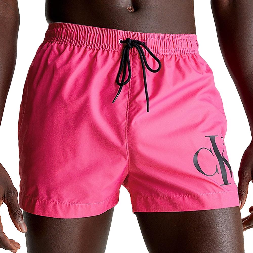 Short de bain Rose Homme Calvin Klein Jeans Drawstring pas cher