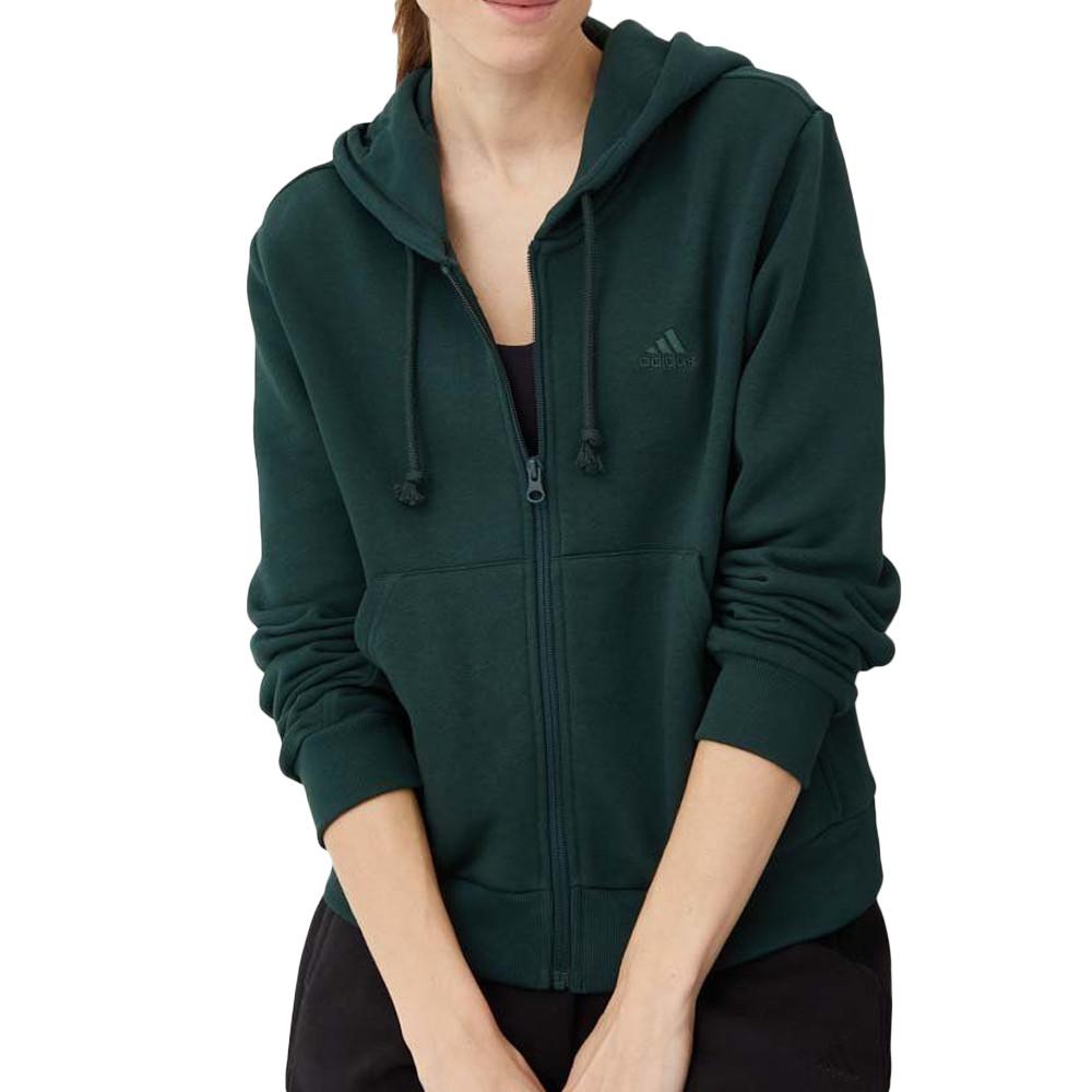 Sweat Zippe Vert Femme Adidas HN4216