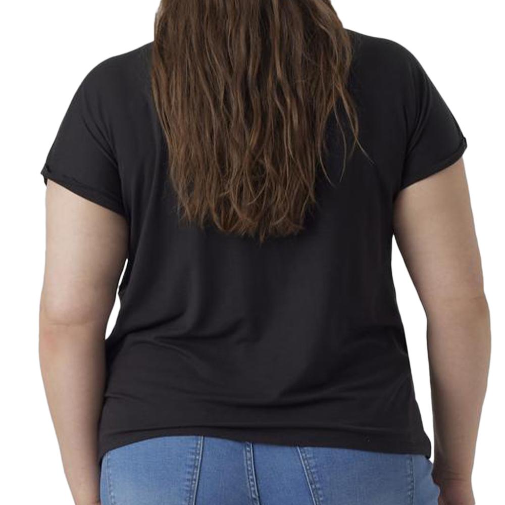 T-shirt Noir Femme Vero Moda Aya Curve vue 2