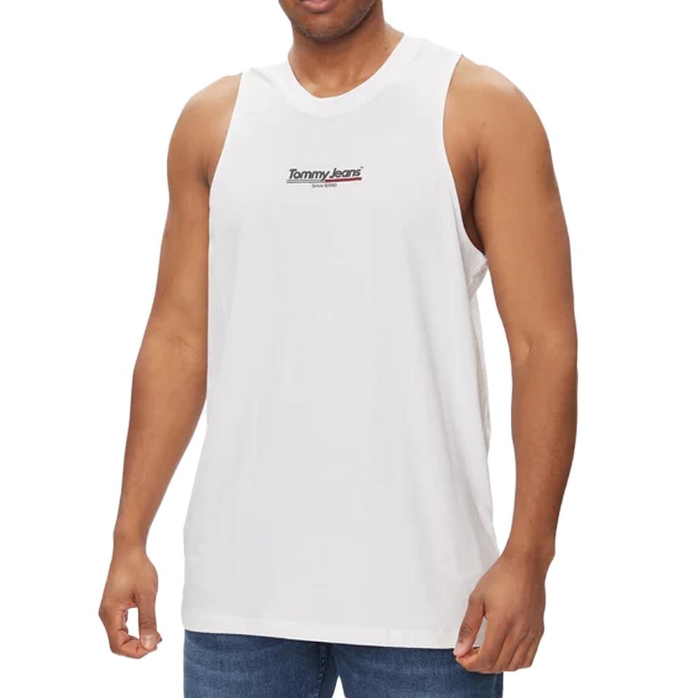 Débardeur Blanc Homme Tommy Hilfiger Flag Tank pas cher