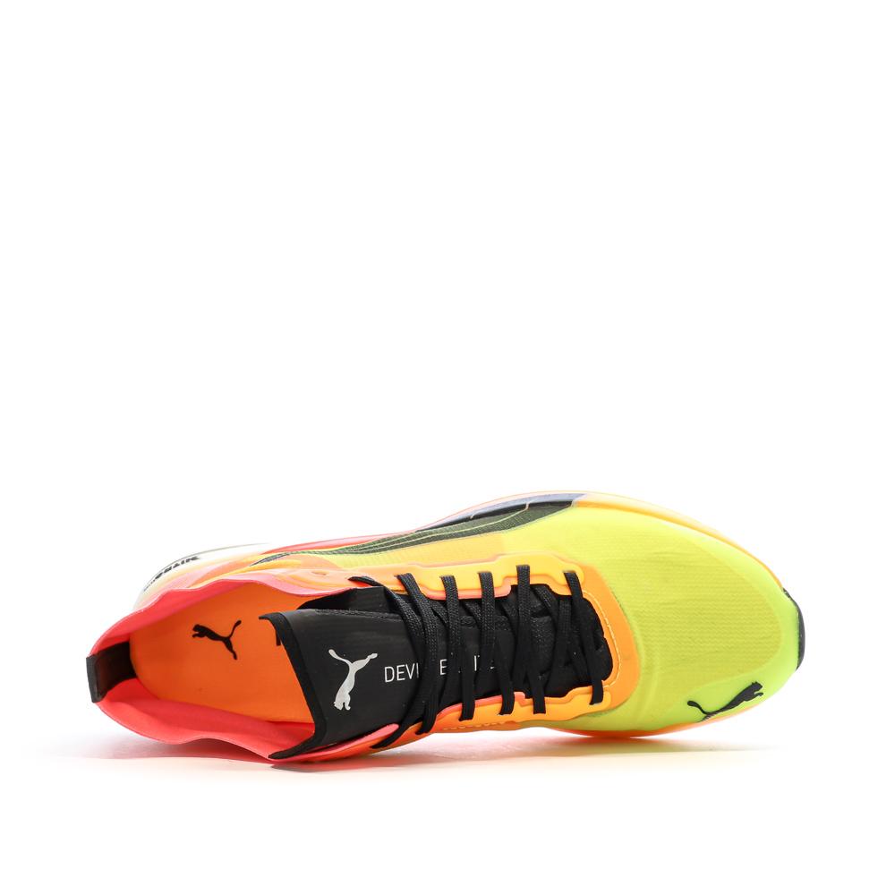 Chaussures de Running Jaune/Rose Homme Puma Deviate Nitro Elite Fireglow vue 4