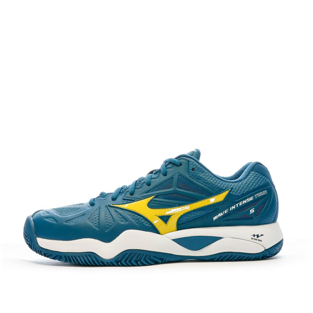 Chaussures de tennis Bleu/Jaune Homme Mizuno Wave Intensetour pas cher