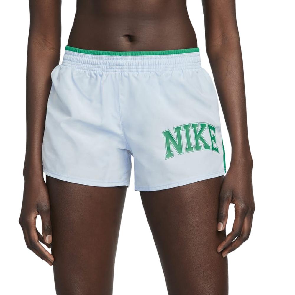 Short de Sport Bleu/Vert Femme Nike Run pas cher