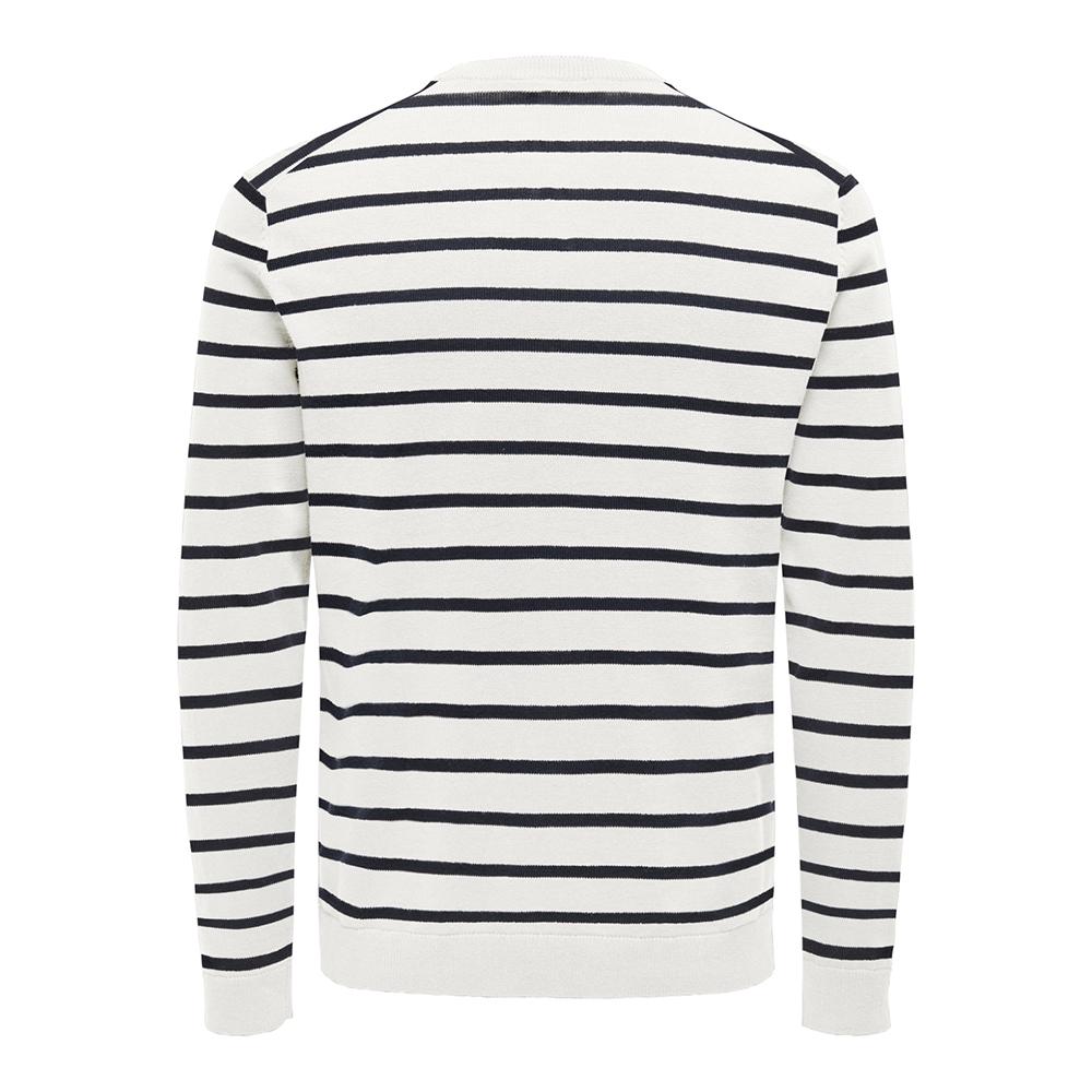 Pull Écru/Marine Homme Only & Sons 12Solid vue 2