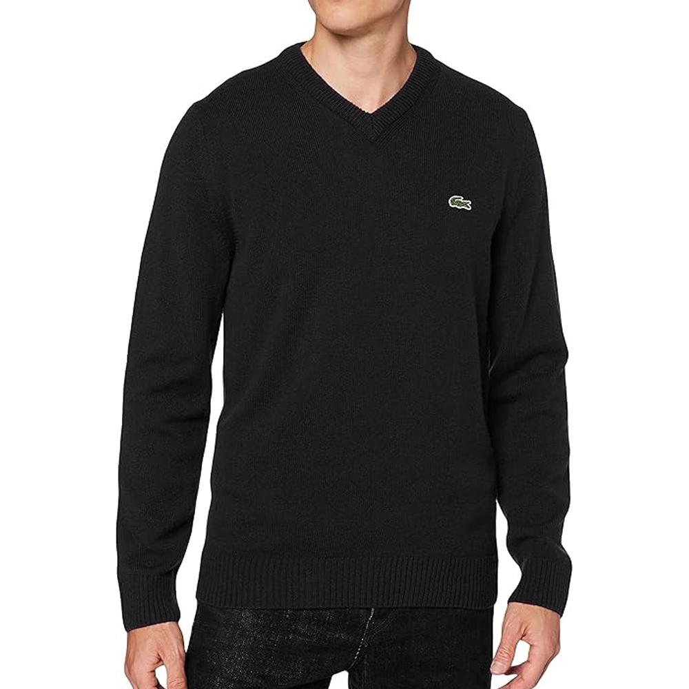 Pull Noir Homme Lacoste Tricot AH1952 Espace des marques