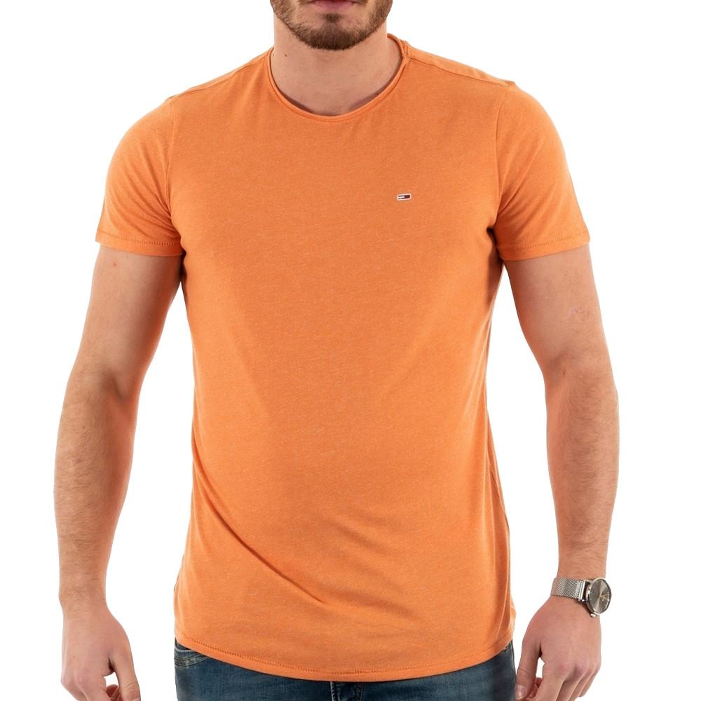 T-shirt Orange Homme Tommy Hilfiger Slim Jaspe pas cher