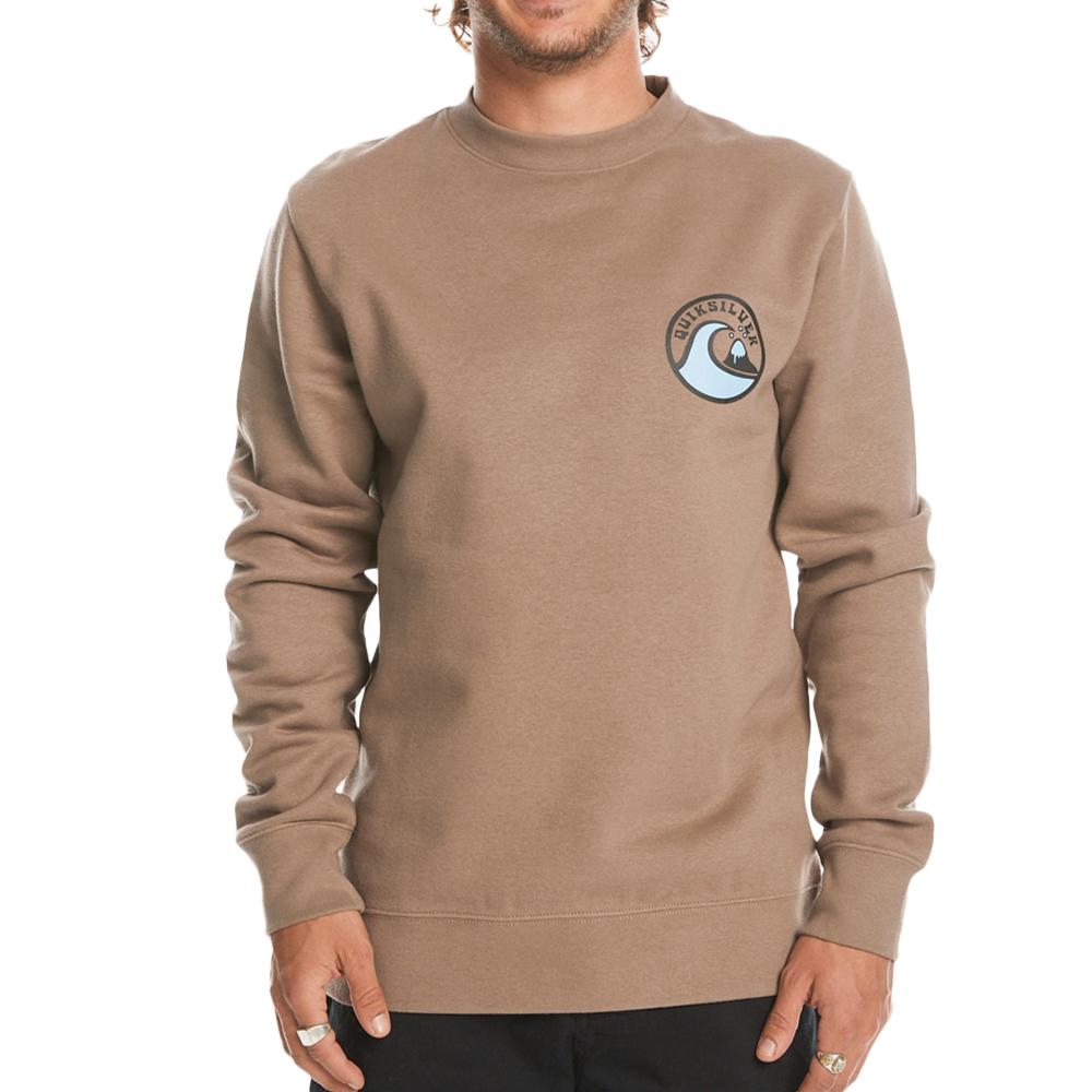 Sweat Marron Homme Quiksilver Crew Injection pas cher