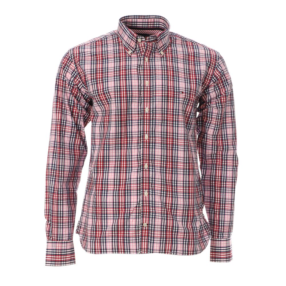 Chemise Marine/Rouge Homme Tommy Hilfiger Elliot pas cher