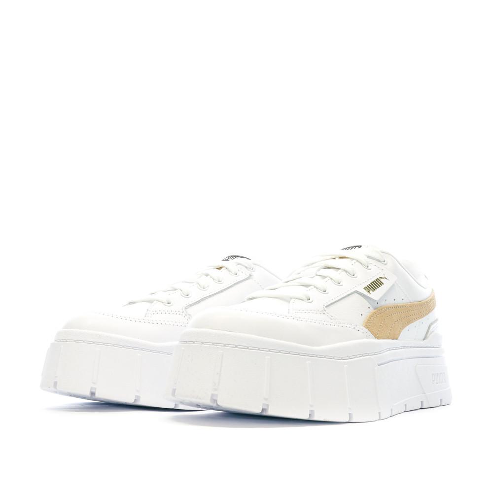 Baskets Blanc/Beige Femme Puma Mayze Stack vue 6