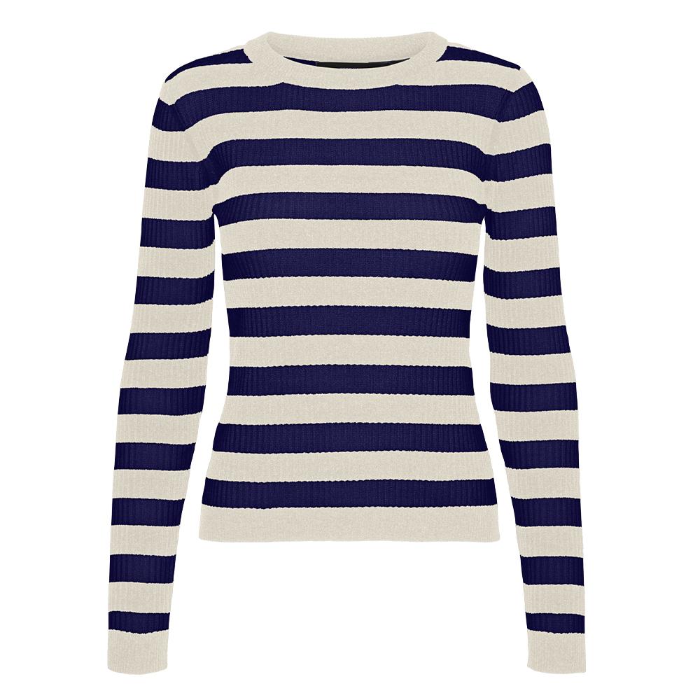 Pull Beige/Bleu Femme Vero Moda Chili pas cher