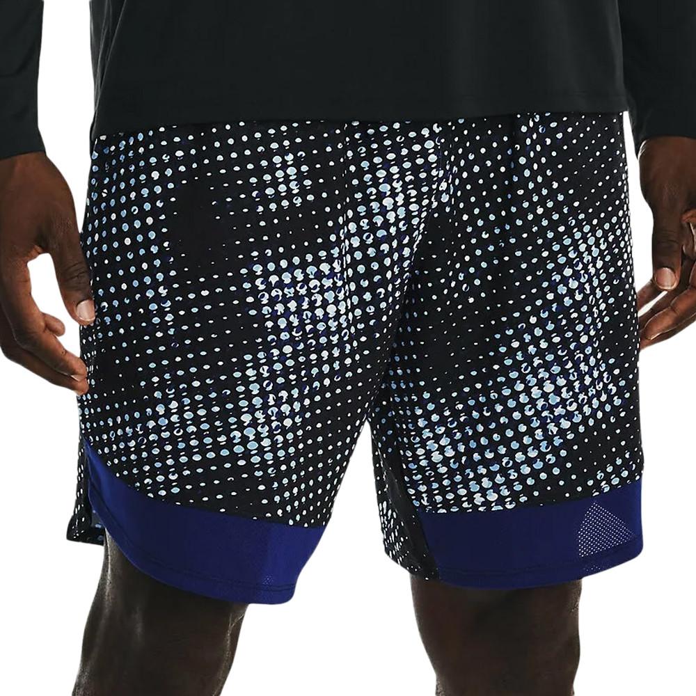 Short de Running Noir/Bleu Homme Under Armour Train Printed pas cher