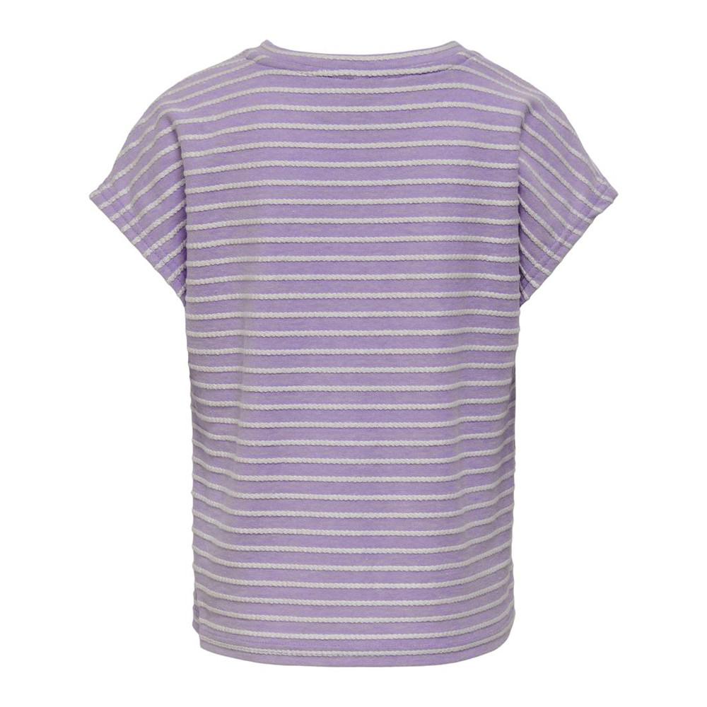 T-shirt Mauve à rayures Fille Kids ONLY Gelly vue 2