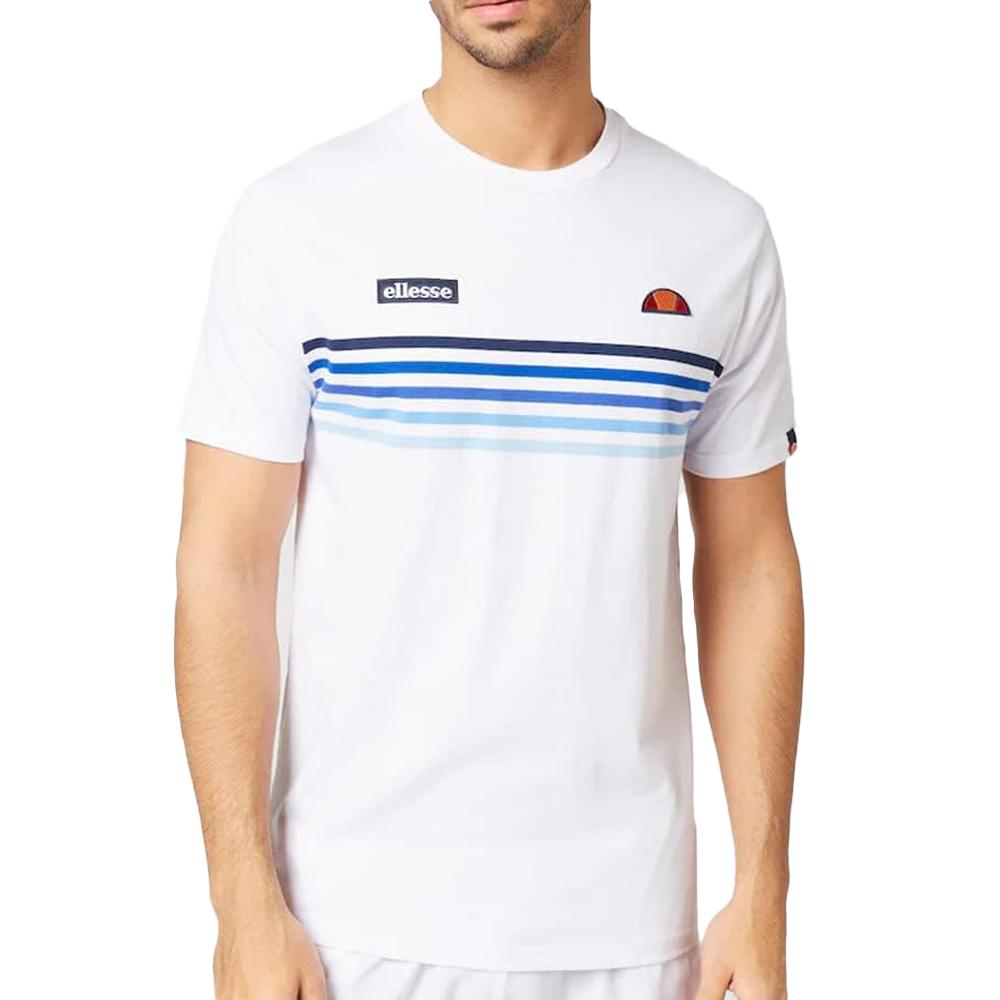 T-shirt Blanc/Bleu Homme Ellesse Marsella pas cher