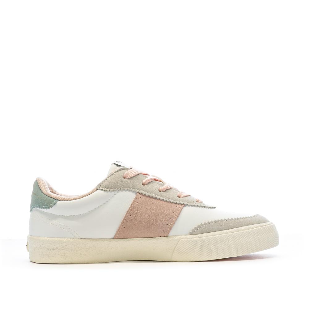 Baskets Blanc/Rose Femme Pepe Jeans London Kenton vue 2