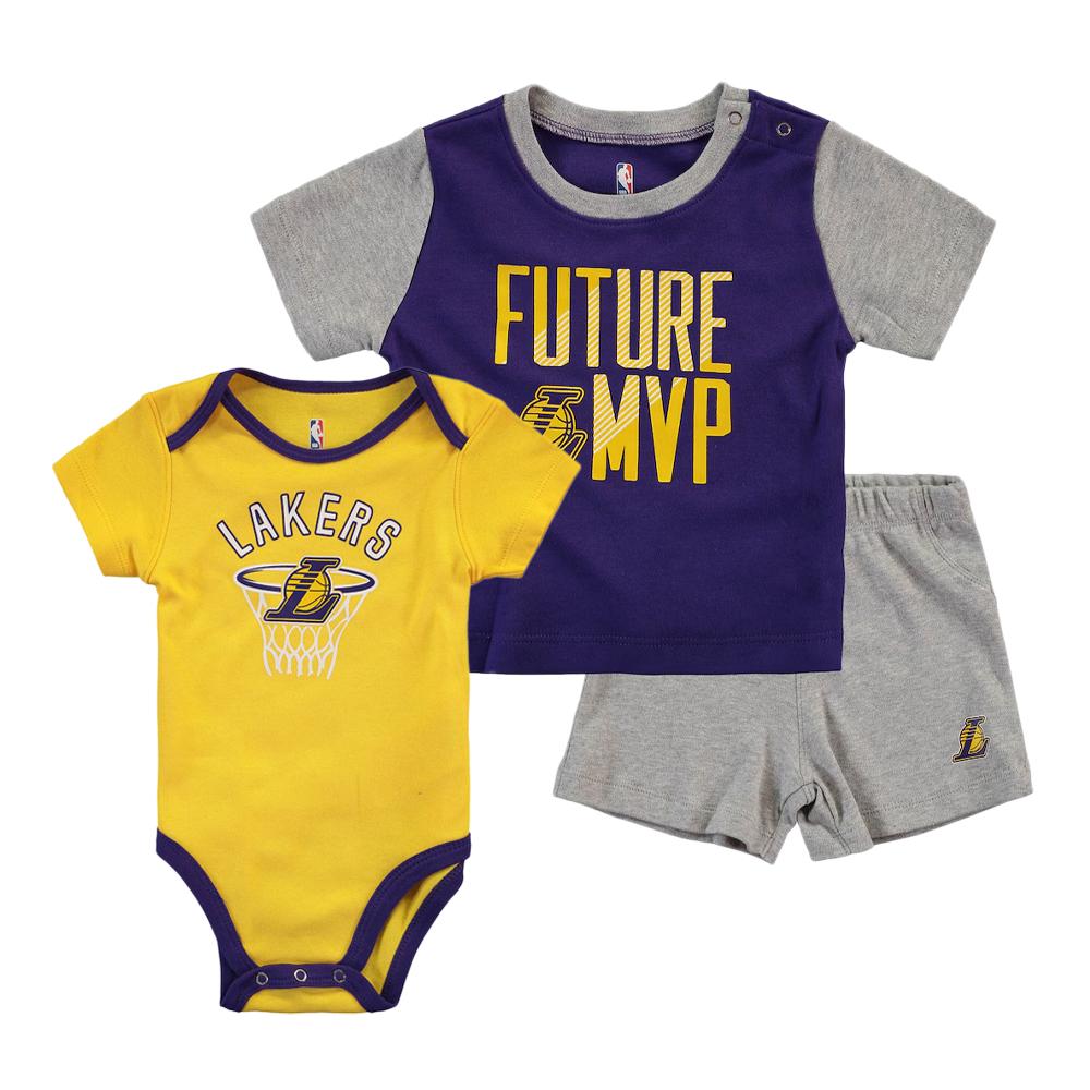 Ensemble 3 pièces Violet/Jaune Garçon Bébé NBA Los Angeles Lakers pas cher