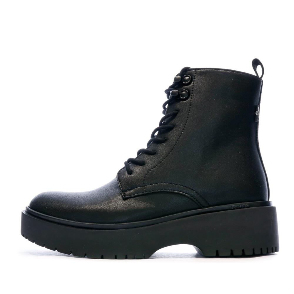 Boots en Cuir Noir Femme Levi's Bria pas cher