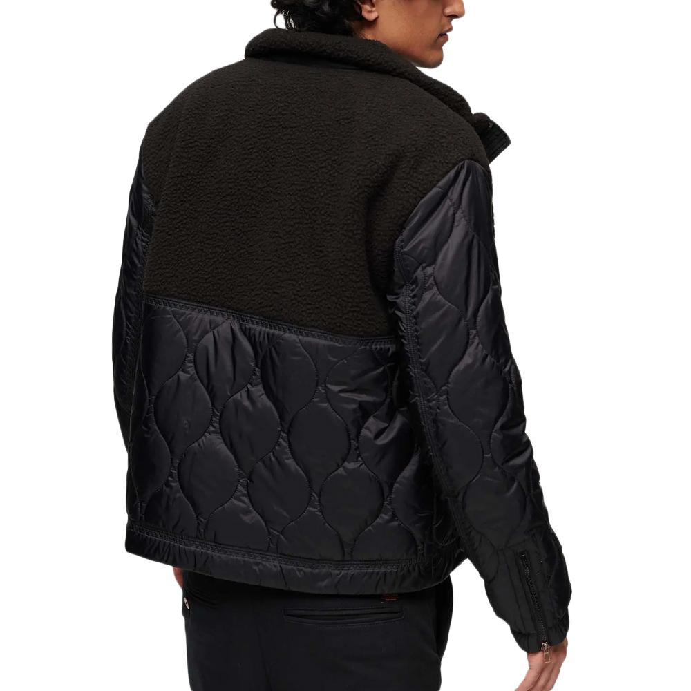 Blouson Noir Homme Superdry Sherpa Quilted Hybrid vue 2