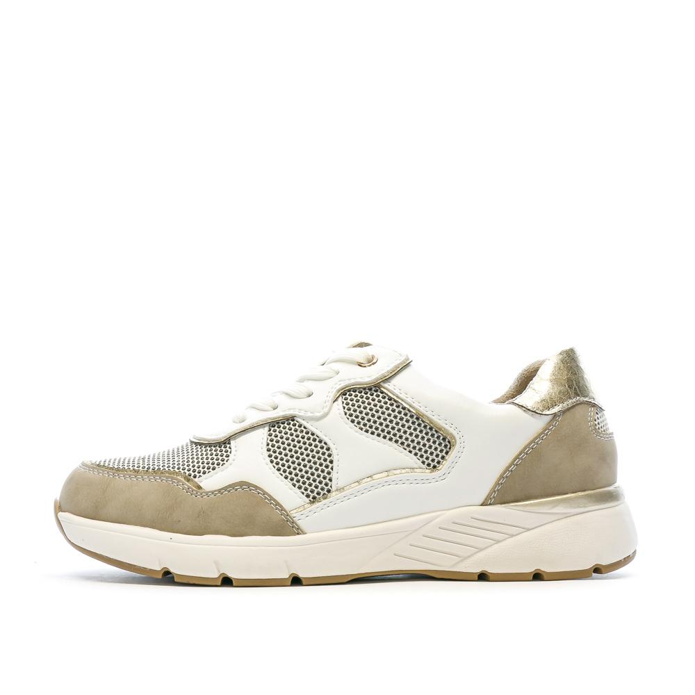 Baskets Blanc/Beige Femme Relife Jabiole pas cher