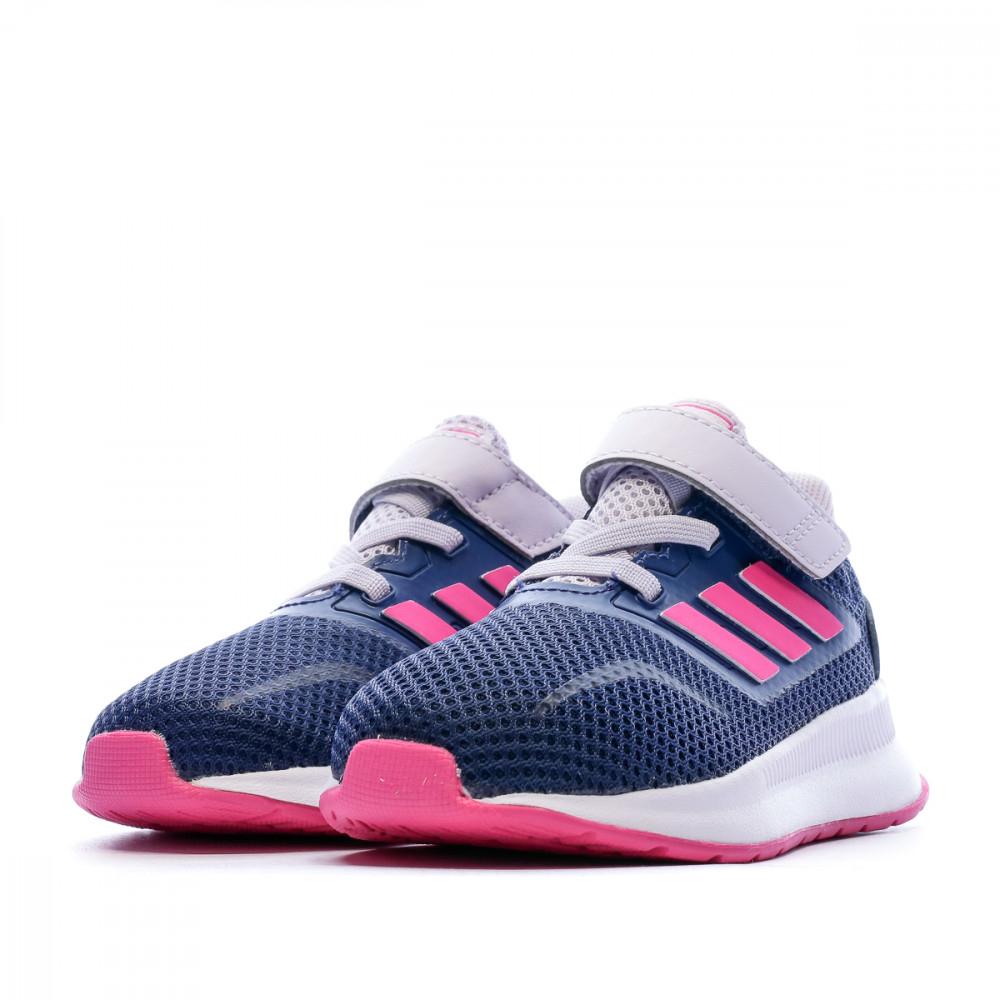 Baskets marine/rose bébé Fille Adidas RUNFALCON vue 6