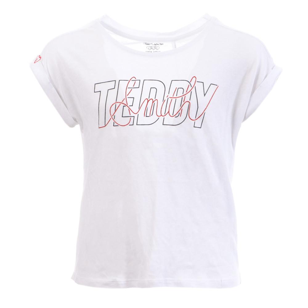 T-shirt Blanc Fille Teddy Smith Tobalu pas cher