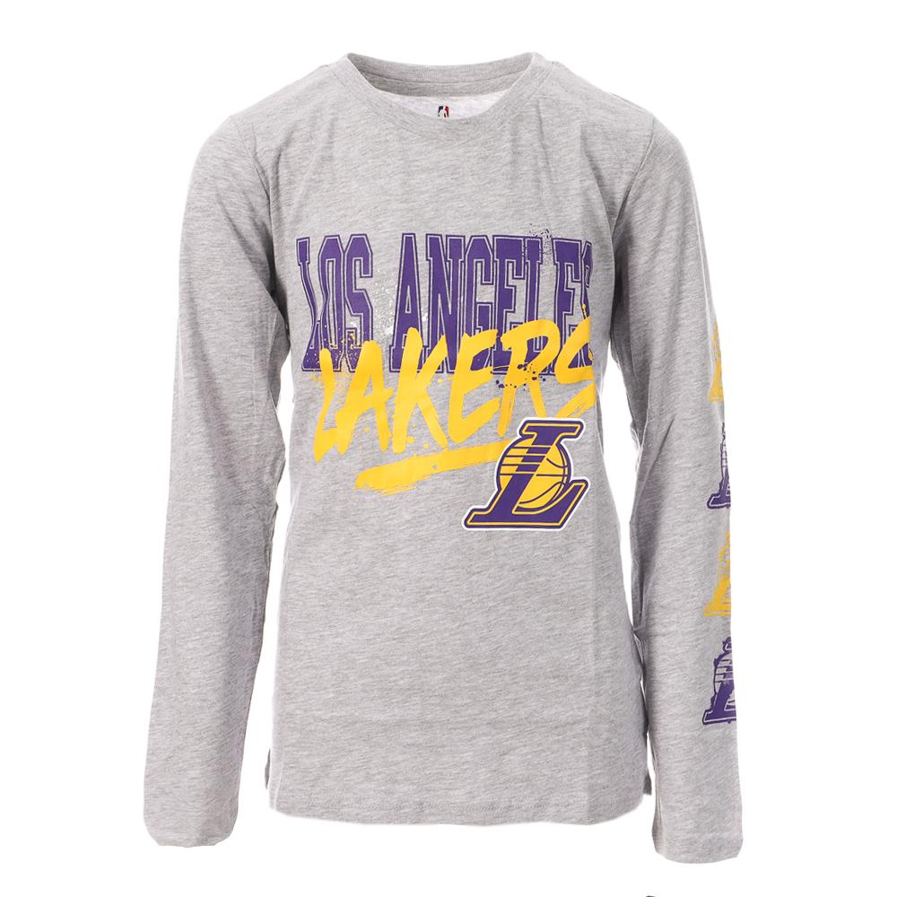 T-shirt Manches Longues Gris Garçon NBA Lak LOS ANGELES LAKERS pas cher