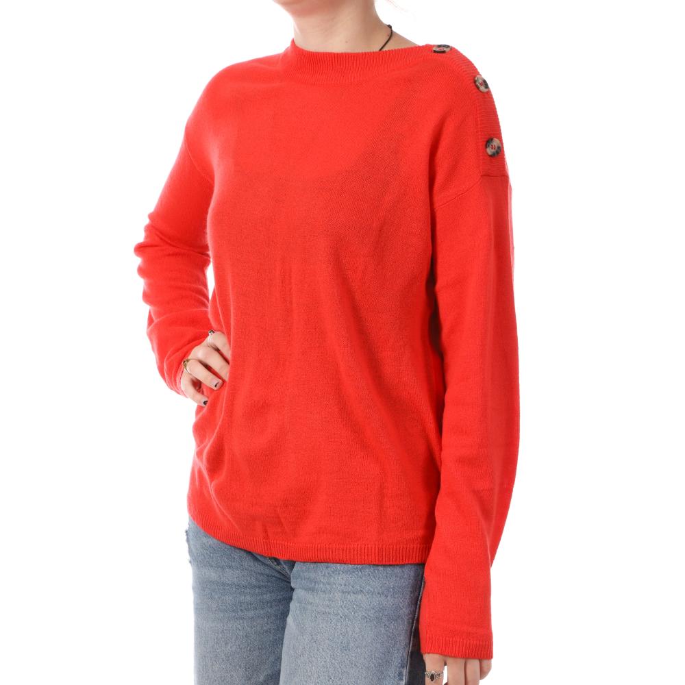 Pull Orange JDY Laura Button pas cher