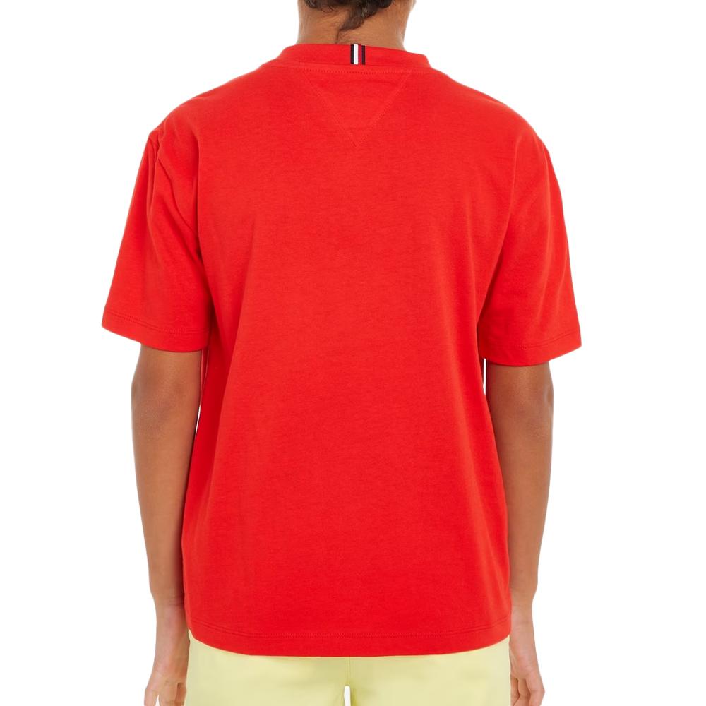 T-shirt Rouge Garçon Tommy Hilfiger Essential vue 2